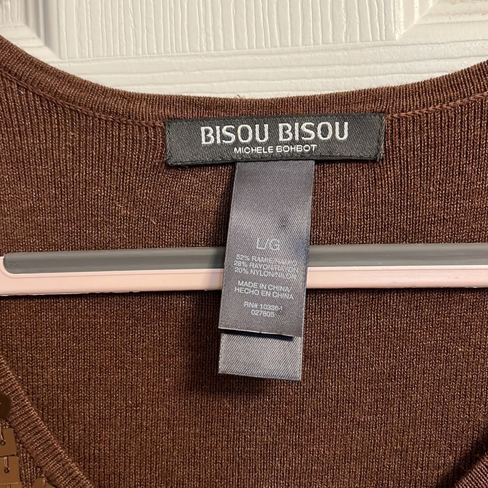 Bisou Bisou bronze tank top Size L but runs small (see measurements) - Picture 2 of 5